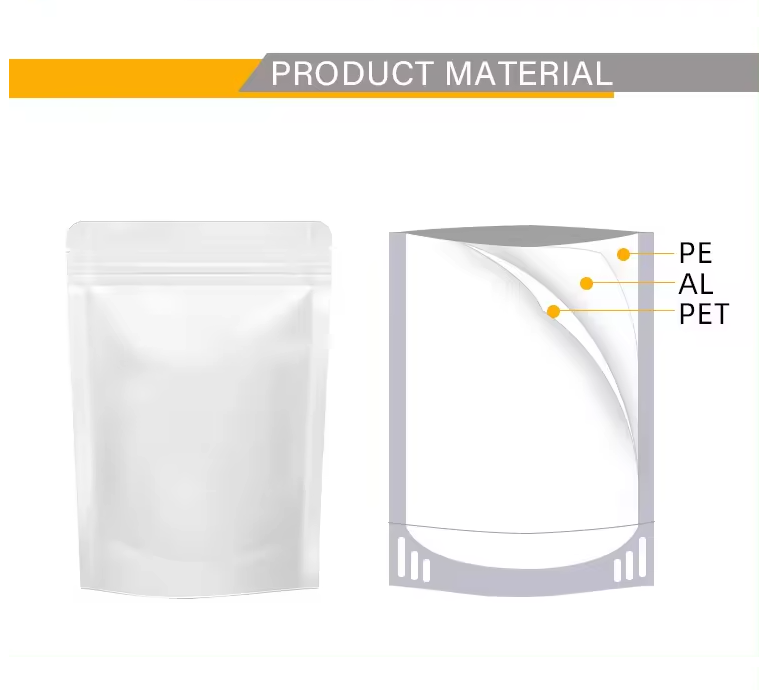 Stand up pouch packaging with zipper and handle for food