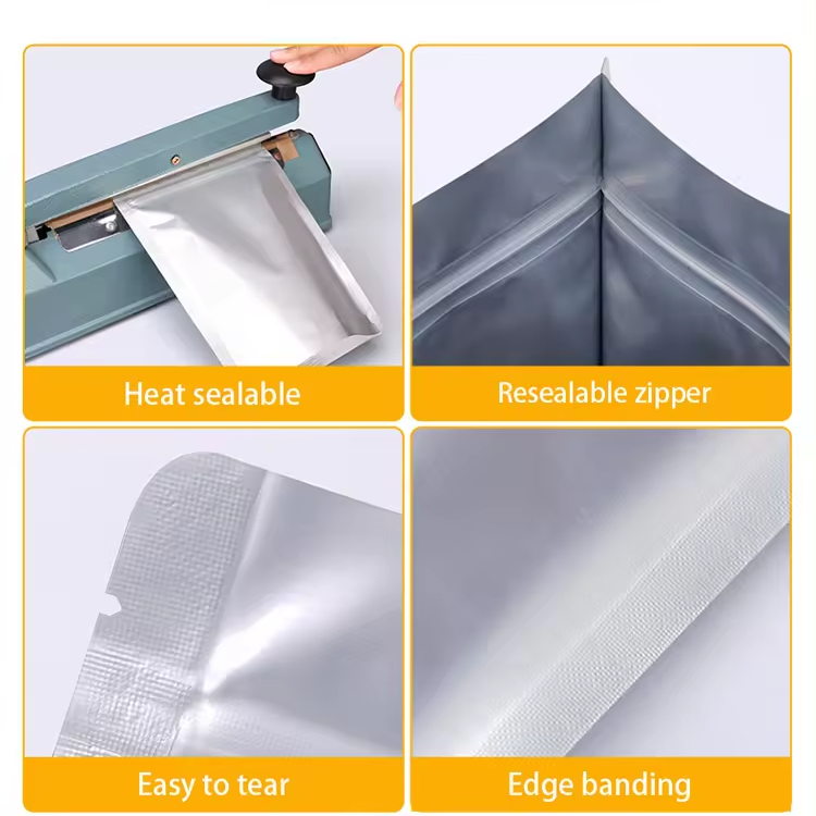 Stand up pouch packaging with zipper and handle for food