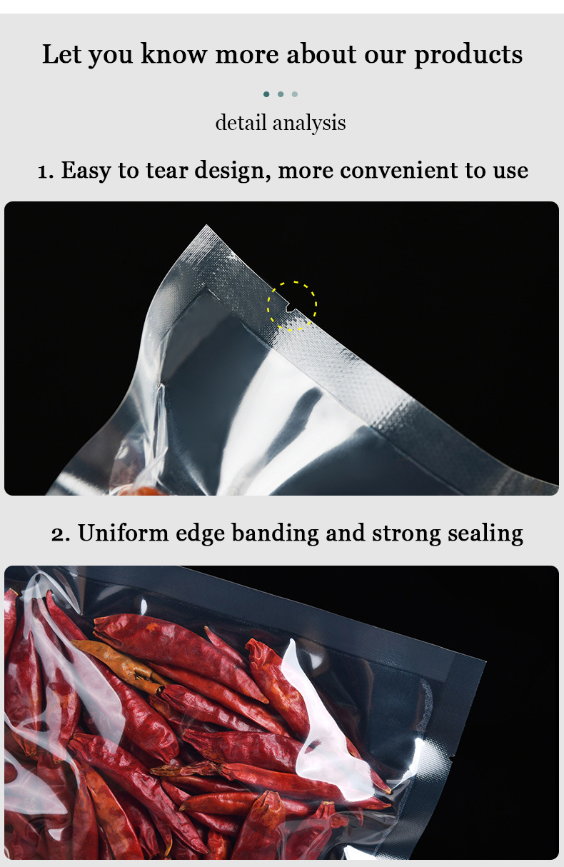 Vacuum packaging bag for dried fruits