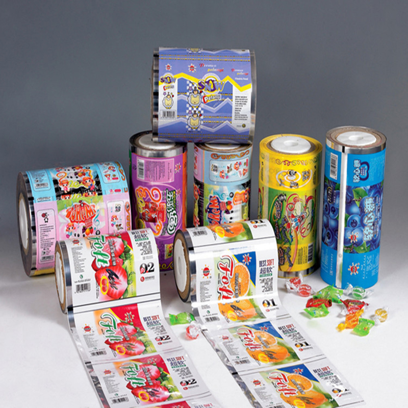 Flexible laminated roll film for food packaging