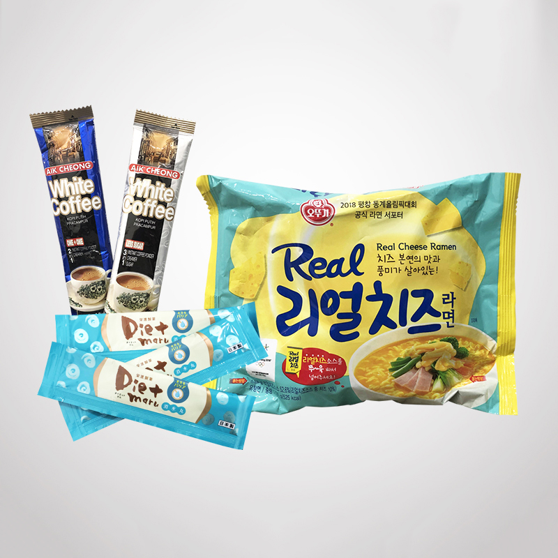 Flexible laminated roll film for food packaging