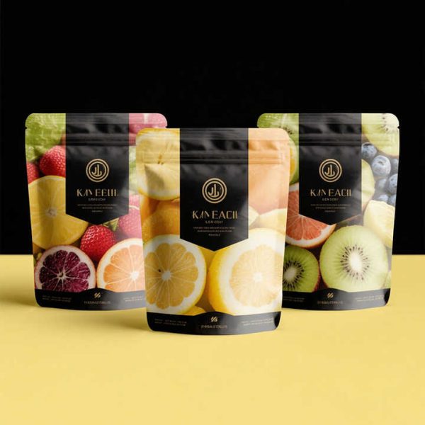 Frozen fruit packaging bag with clear window and custom printing