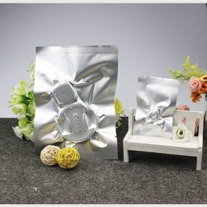 Silver Food Grade Autoclave Vacuum Heat Sealable Plain Aluminum Foil Mylar Bag Open Top Packing Bulk Food Storage Retort Pouch