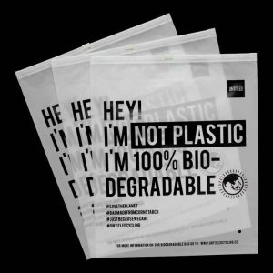 Matte biodegradable zip lock t-shirt bag