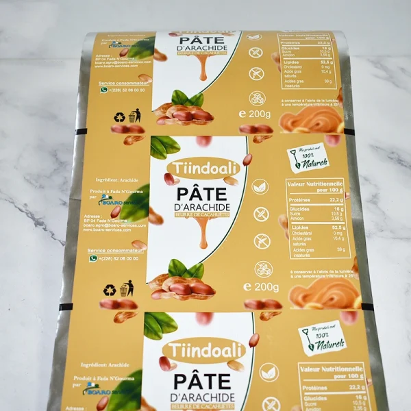 glossy laminated food packaging roll stock film