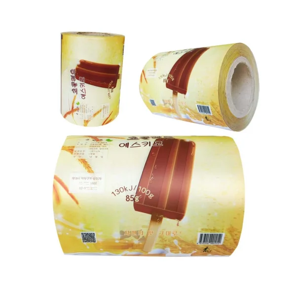 Roll film with ziplock and tear notch for flexible packaging